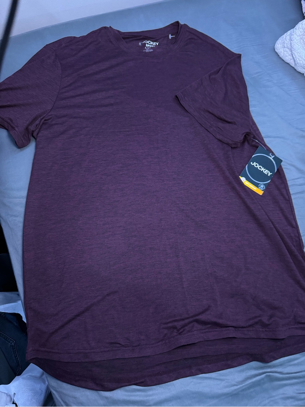 Jockey Men's Maroon Heather Short Sleeve Crew Tee